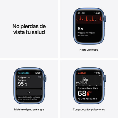 Apple Watch Series 7 GPS/Cellular 41 mm Caja de Aluminio en Azul / Correa deportiva Azul Abismo