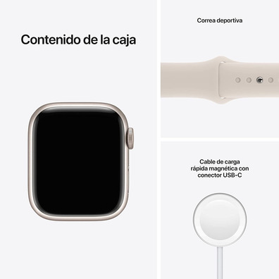 Apple Watch Series 7 GPS/Cellular 41 mm Caja de Aluminio en Blanco Estrella / Correa deportiva Blanc