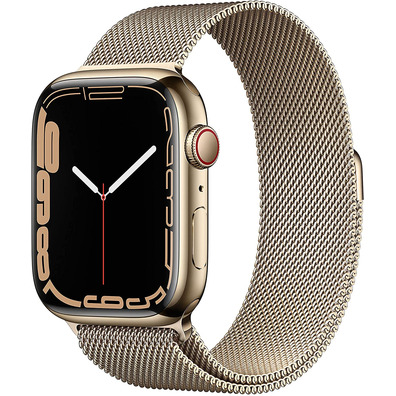 Apple Watch Series 7 GPS/Cellular 45 mm Caja de Acero Oro / Correa Milanesa en Oro