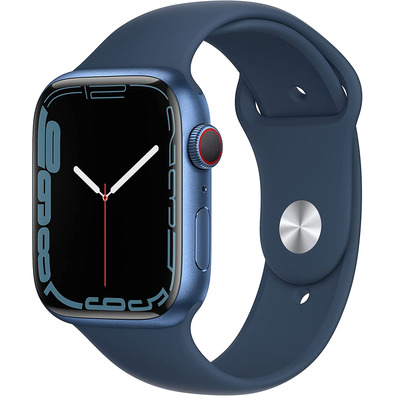 Apple Watch Series 7 GPS/Cellular 45 mm Caja de Aluminio en Azul / Correa deportiva Azul Abismo