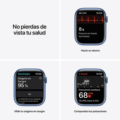 Apple Watch Series 7 GPS/Cellular 45 mm Caja de Aluminio en Azul / Correa deportiva Azul Abismo