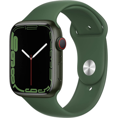 Apple Watch Series 7 GPS/Cellular 45 mm Caja de Aluminio en Verde / Correa deportiva Verde Trebol