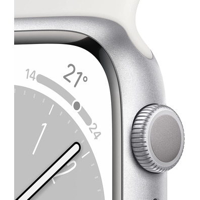 Apple Watch Series 8 GPS 45mm Plata / Correa Blanco