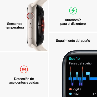 Apple Watch Series 8 GPS/Cellular 45mm Plata / Correa Milanese Loop Plata