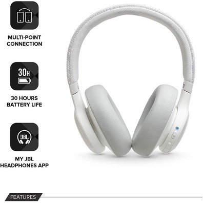 Auricolari Bluetooth JBL Live 650BTNC White