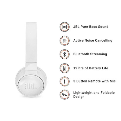 Auricolari Bluetooth JBL T600BTNC White