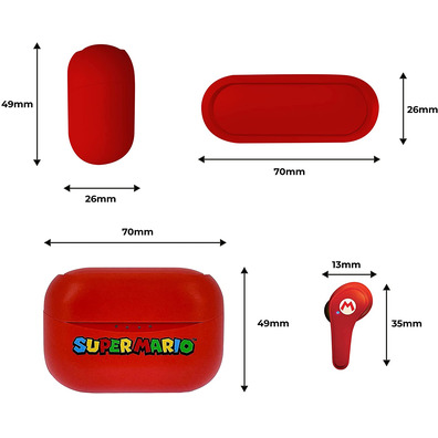 Auriculares Bluetooth OTL Super Mario (Rojo)