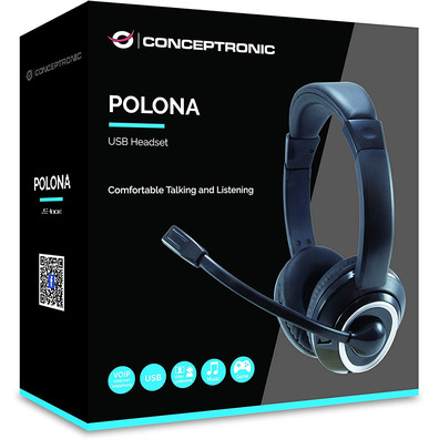 Auriculares con Micrófono Conctronic Polona 01B Negro