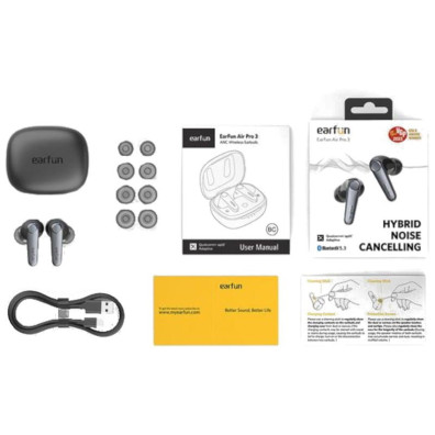 Earfun Air Pro 3 ANC (ricarica senza fili) Nero