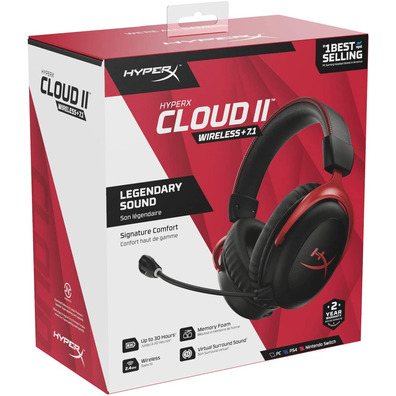 Auriculares Kingston HyperX Cloud II HHSC2X - BA - RD/G Negro / Rojo