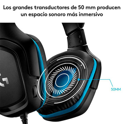 Logitech Auriculars G432 7.1 con Microfono USB/Jack 3.5 Nero