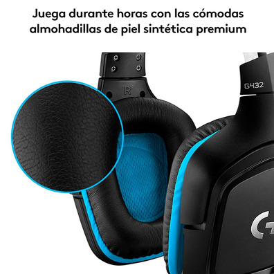 Logitech Auriculars G432 7.1 con Microfono USB/Jack 3.5 Nero