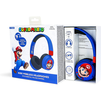 Auriculares OTL Wireless Bluetooth Cuffie Super Mario Azul