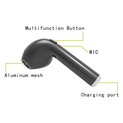 Cuffie Stereo Bluetooth + Microfono HBQ i7 Nero