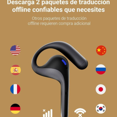 Traduttore auricolare Timekettle W4 Pro IA nero in tempo reale
