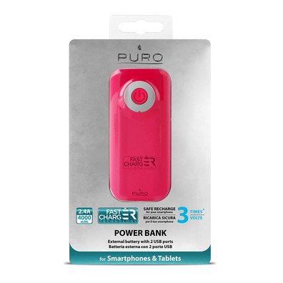 Powerbank Pink 4000 mAh Puro