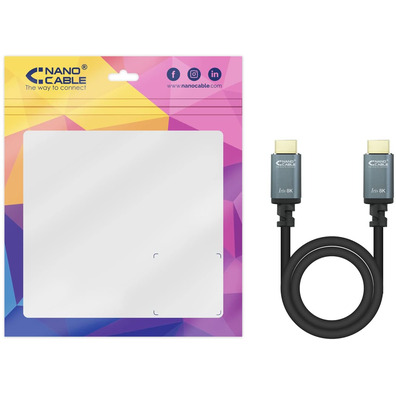 Cavo HDMI 2,1 Nanocable Iris 1,5m Negro