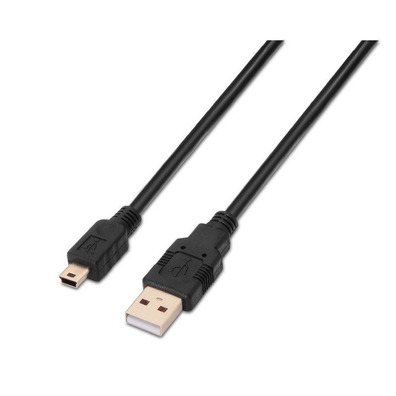 Cavo USB (A) M 2,0 a Mini USB (B) M Aisens 0,5M Negro