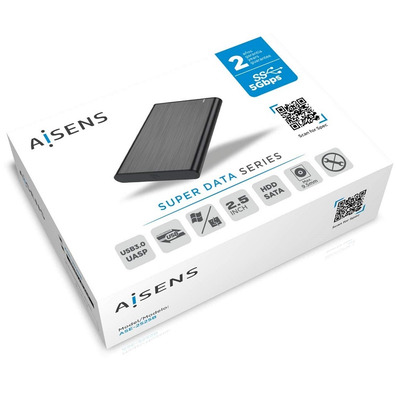 Caja Externa 2,5 '' USB portatile SATA Aisens Aluminio Negro