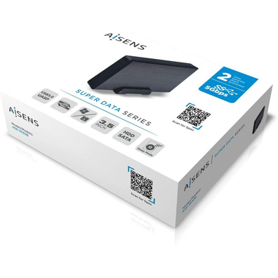 Caja Externa 3,5 '' USB portatile AISENS Aluminio Negro