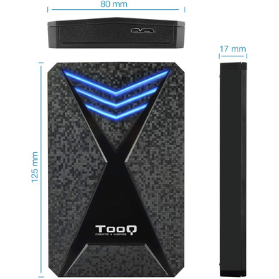 Caja Externa Gaming 2,5 '' SATA USB portatile TooQ TQE-2550BL Azul