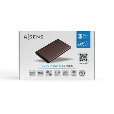 Caja Externa para Disco Duro 2,5 '' Aisens ASE - 2525BWN USB 3.0 Marrón