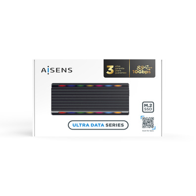 Caja Externa para Disco Duro SSD M2 SATA/NVMe Aisens ASM2-RGB012B