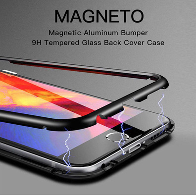 Custodia magnetica con vetro temperato iPhone 7/8 Nero