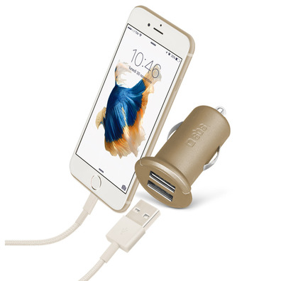 Caricabatterie Car Gold Collection SBS 2 porte USB 2.400 mA Gold