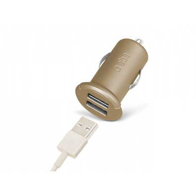 Caricabatterie Car Gold Collection SBS 2 porte USB 2.400 mA Gold