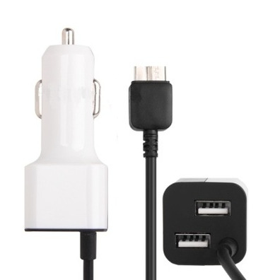 Car Charger for Samsung Galaxy Note 3 Bianco