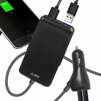 Caricabatterie da auto da 7000 mAh con 4 USB