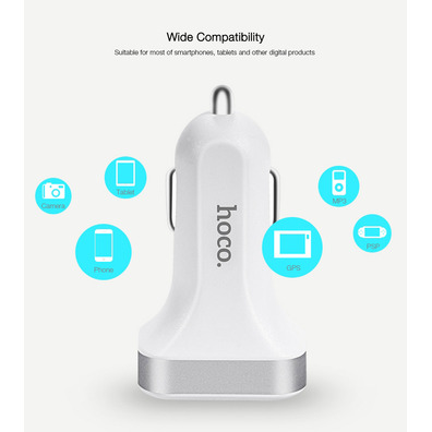 Caricabatteria da auto 2 USB Con Display a Led Hoco