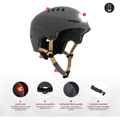 Casco Olsson Urban Light S/M Vecchia Antracita