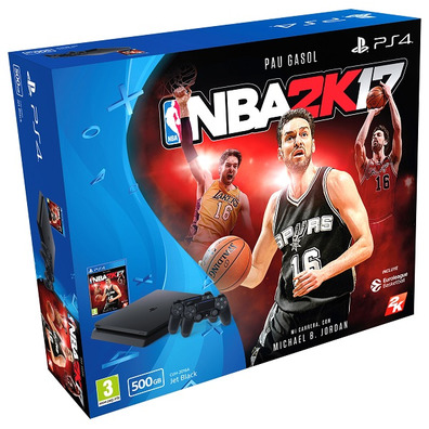 Playstation 4 Slim (500Gb) + NBA 2K17 + 2 maniglie Dual Shock V2