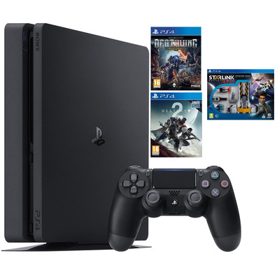 Consola Playstation 4 Slim (500GB) Negro + Destiny 2 + Spazio Hulk + Starlink