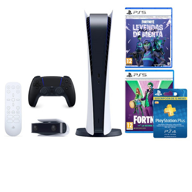 Consola Playstation 5 Edizione Digitale + Fortnite + PSN 12 Meses + Accesorios