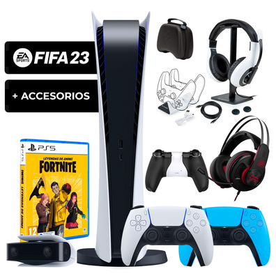 Consola Playstation 5 (Digitale) + Fifa 23 + Fortnite + Dualsense + Accesorios