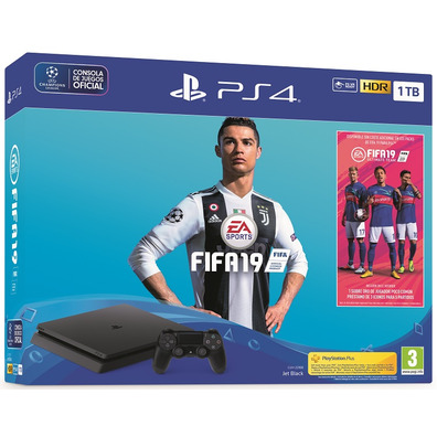 Console PS4 Slim 1TB   FIFA 19   PS Plus di 14 Giorni