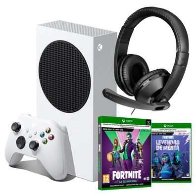 Consola Xbox Series S + Fortnite La Última Risa + Leyendas de Menta