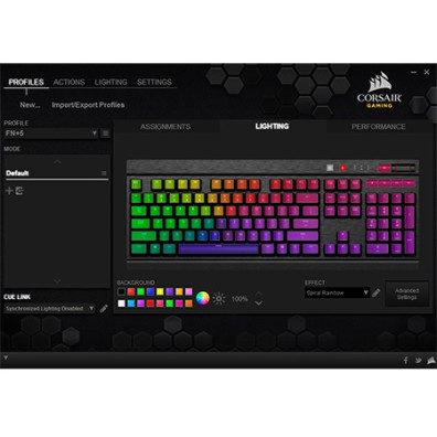 Tastiera Corsair K70 Lux RGB Led Cherry Mx Brown (spagnolo)