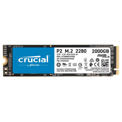 Disco Duro SSD Cruciale 2TB P2 PCIE M. 2 2280SS