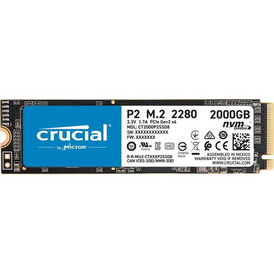 Disco Duro SSD Cruciale 2TB P2 PCIE M. 2 2280SS