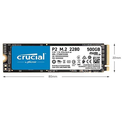 Disco Duro SSD Cruciale 2TB P2 PCIE M. 2 2280SS