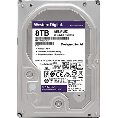 Disco Duro Western Digital WD Viola Sorveglianza 8TB 3,5 " SATA III 256MB