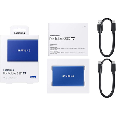 Disco Externo SSD Samsung Portable T7 500GB USB Elettrico Azul