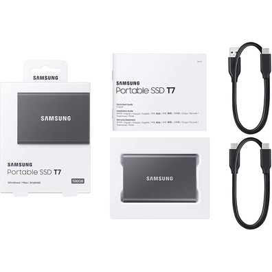 Disco Externo SSD Samsung Portable T7 500GB USB portatile Gris