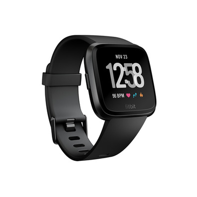 Fitbit versa smartwatch in alluminio nero/ nero