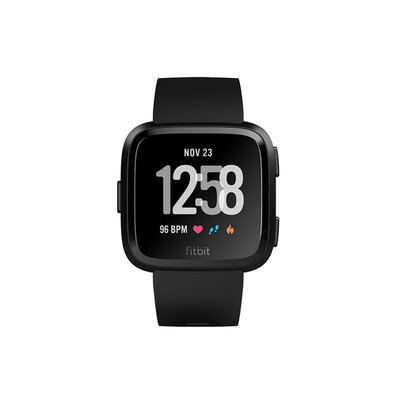 Fitbit versa smartwatch in alluminio nero/ nero