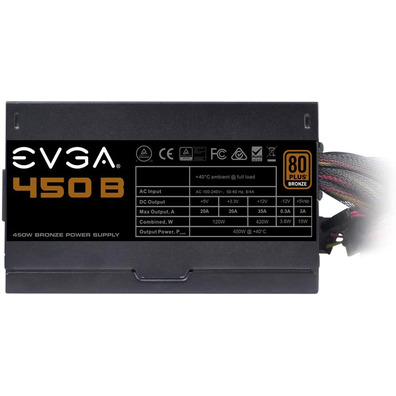 Fuente de Alimentación EVGA 100-B1-0450-K2 450W 80 Plus Bronzo